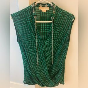 Michael Kors sleeveless blouse with chain detail